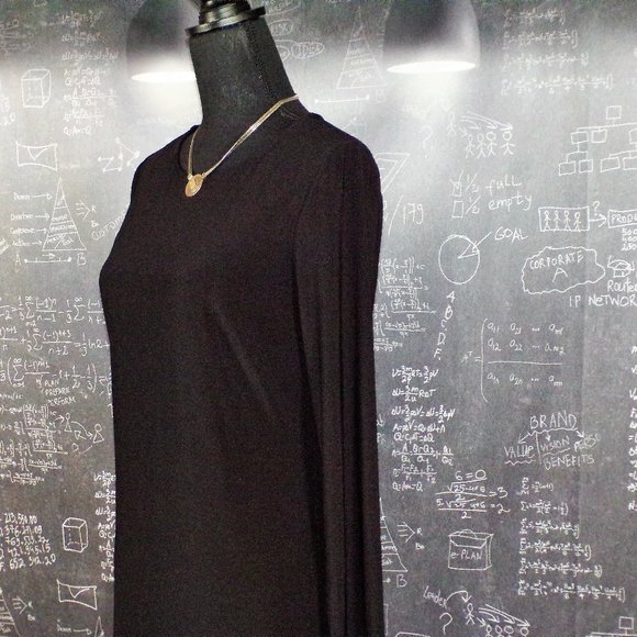 MSK Faux Leather Panel Asymmertrical Sheath Dress - Picture 4 of 7